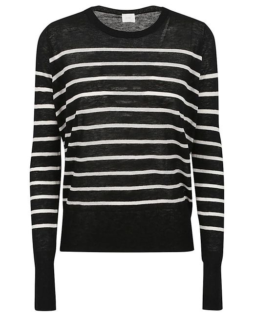C.t. Plage Black Wool Striped Sweater