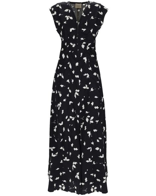 Alysi Black V Neck Long Dress