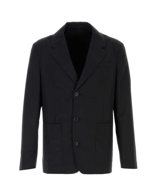 Prada Black Wool Blend Blazer for men