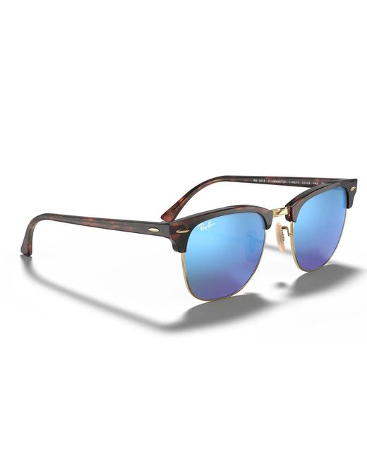 Ray-Ban Blue Sonnenbrille Rb3016 114517 Clubmaster Braun/Blau verspiegelt Unisex
