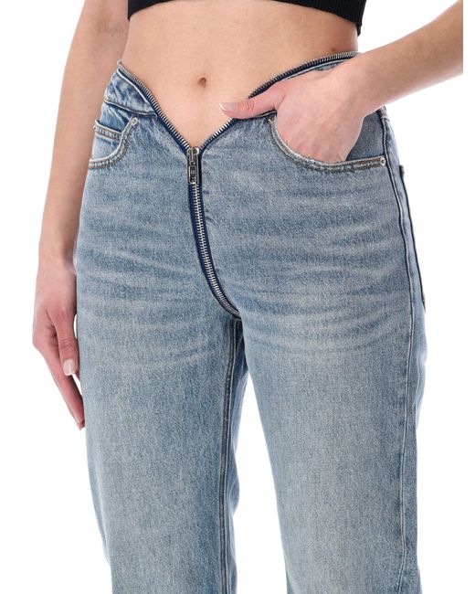 Alexander Wang Blue V-Waist Zip Jeans Cotton