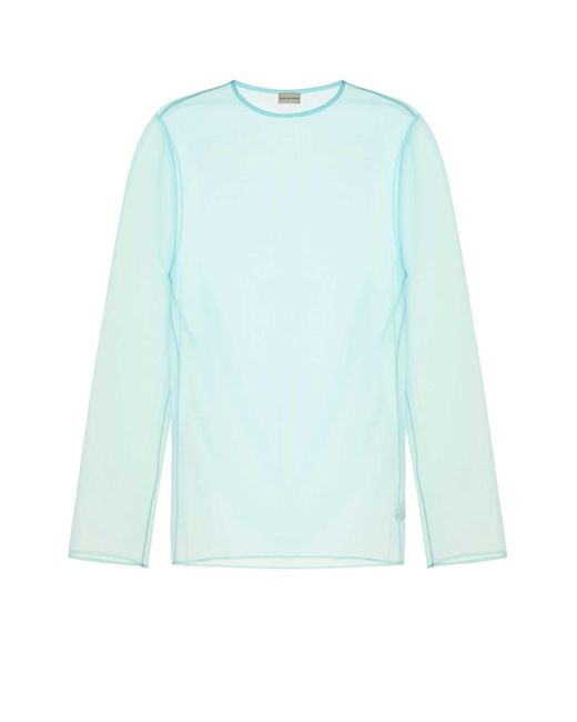 Dries Van Noten Blue Light Organza Camille Top for men