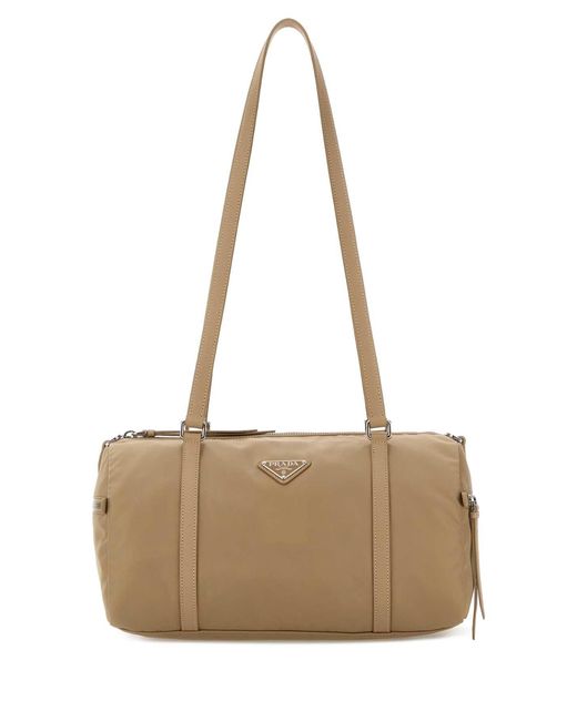 Prada Natural Re-Nylon Large Shoulder Bag