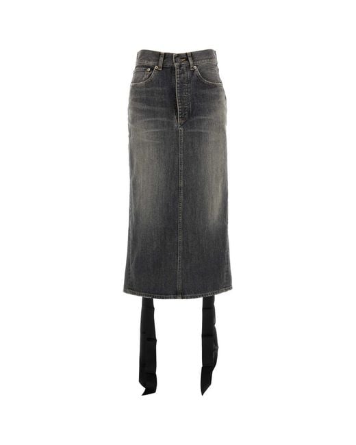Balenciaga Black Denim Skirt