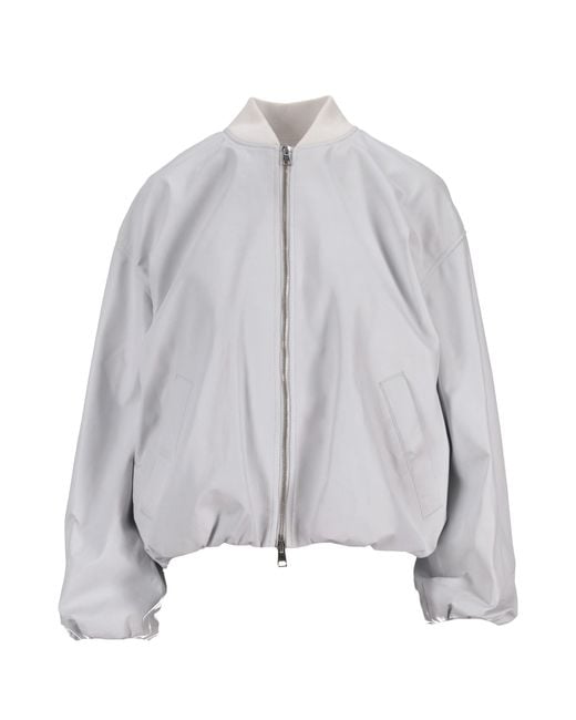 LA ROSE Gray Bomber Nappa Bianco