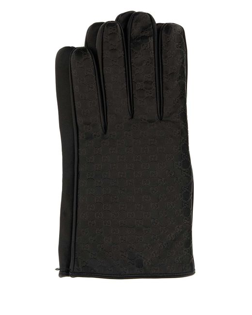 Gucci Black Dark Nappa Leather Gloves for men