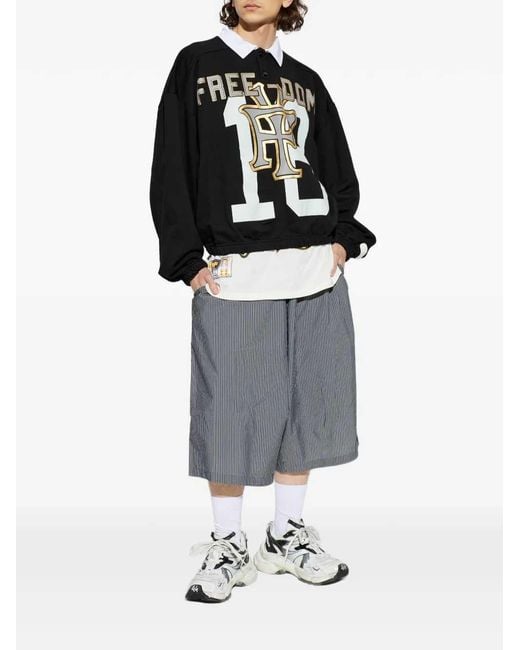 PDF Black Cotton Graphic Sweatshirt for men
