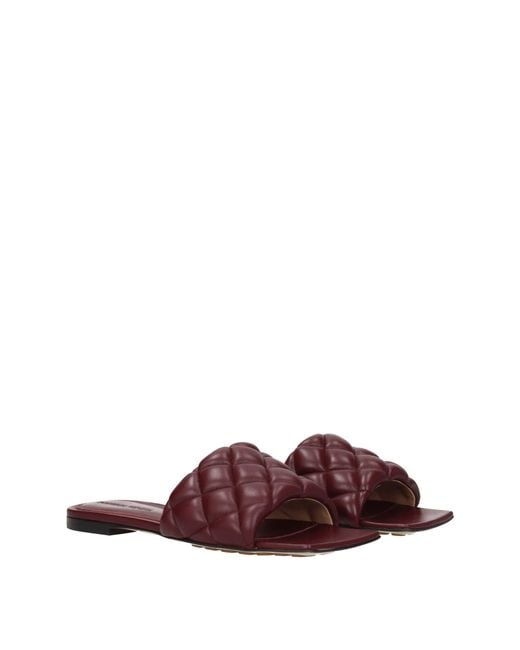 Bottega Veneta Brown Merlot Leather Sandals And Clogs