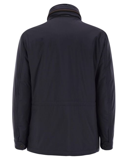 Fedeli Blue Trieste Rain Jacket And Shearling for men