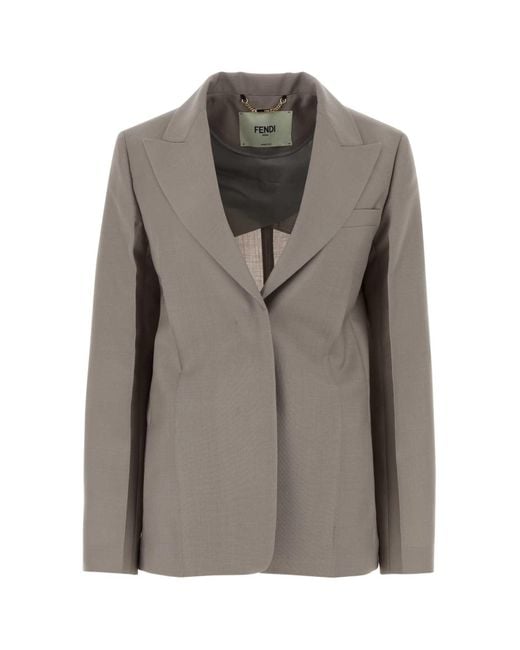 Fendi Brown Wool Blazer