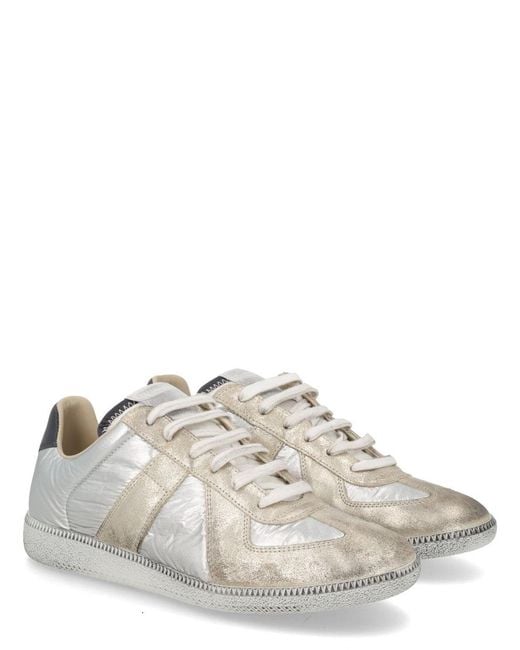 Maison Margiela White Low-Top Sneakers With Distressed Panels for men