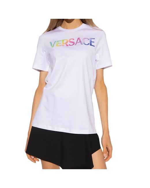 Versace White Cotton Logo T-shirt