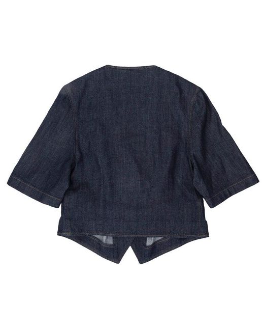 Officine Generale Blue Tailored Waistcoat With Wide 3/4 Sleeves