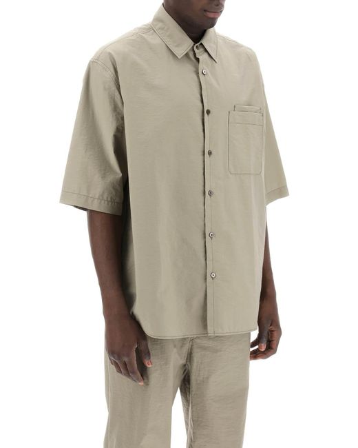 Camisa de líquido de algodón de manga corta de Lemaire de hombre de color Natural