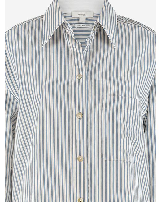 Vince Viscosa Gestreepte Shirt in het Blue