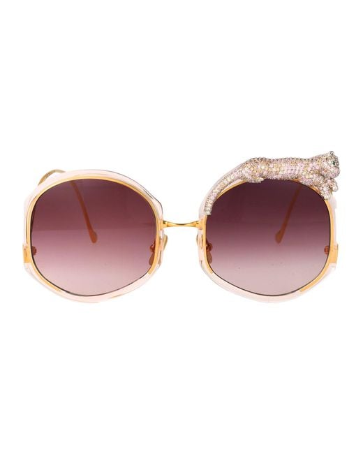 Anna Karin Karlsson Pink Round Sunglasses Rose Et Le Rêve Sun