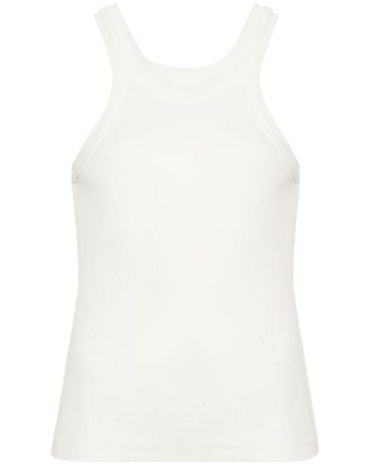 Closed White Ribbed Tank Top In