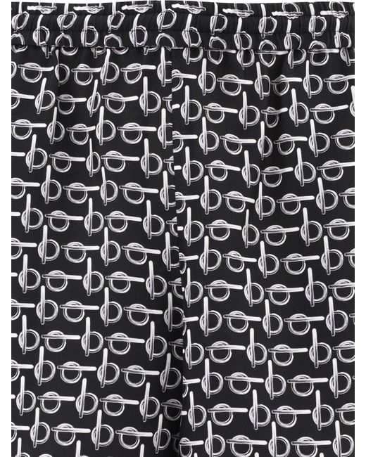 Shorts stampati con di Burberry in Black da Uomo