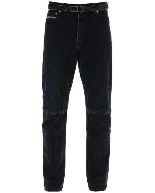 Sacai Slim Jeans mit Gürtel in Black für Herren