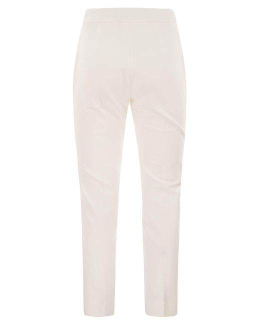 Max Mara White Pegno Viscose Jersey Trousers
