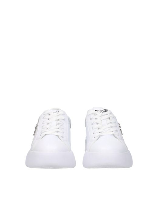 Love Moschino White Liebe Moschino Sneakers Frauen Leder weiß/Silber