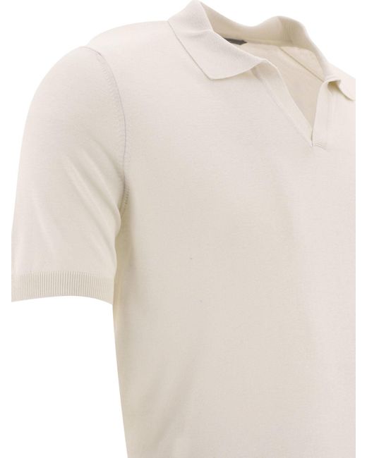 Tagliatore Silk Polo -Hemd in White für Herren