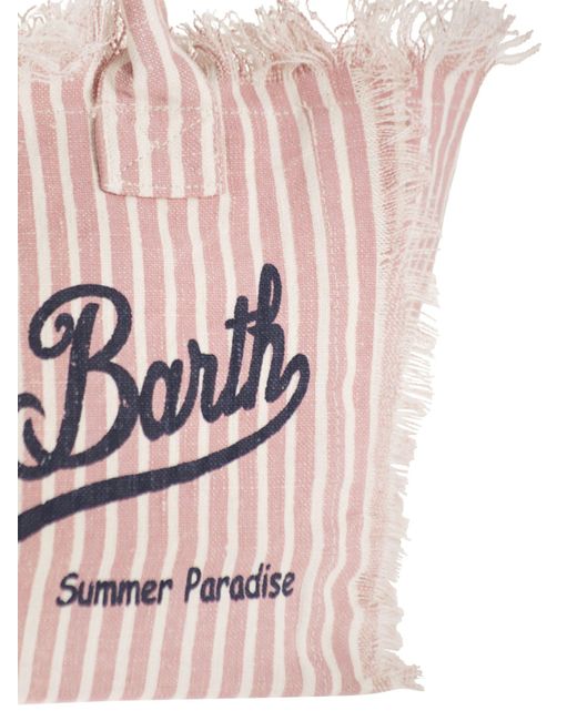 Mc2 Saint Barth Pink Colette Linen Handbag