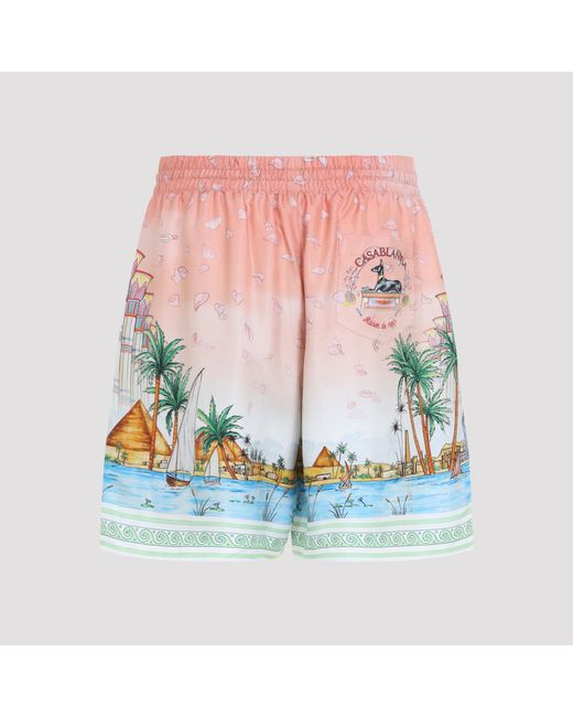 Casablanca Pink Ethereal Silk Shorts for men