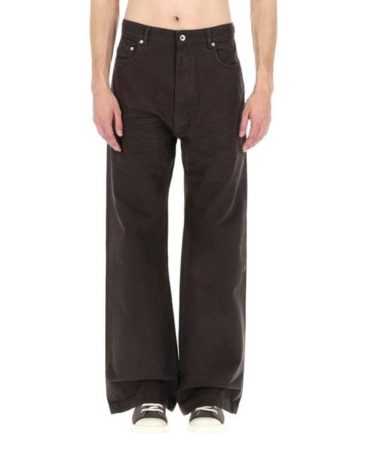 Rick Owens Brown Mid Rise Jeans