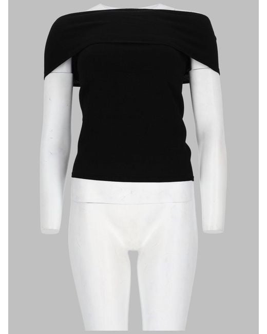 Circus Hotel Black Mini Neckline Top