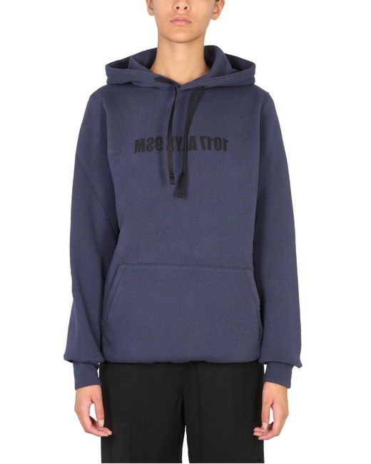 1017 ALYX 9SM Blue Relaxed-Fit Hoodie With Drawstring Hood