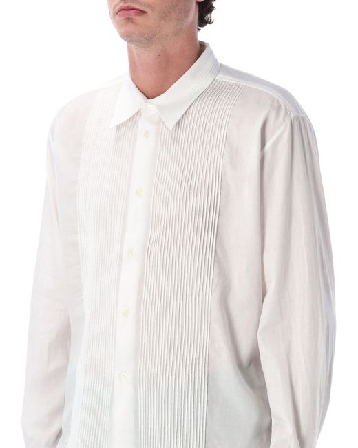 Our Legacy White Ivory Pintuck Cotton Promise Shirt