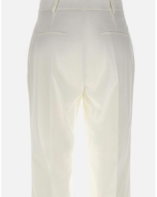 Eleventy Langzame Witte Katoenen Lycra Stretch Broek in het White