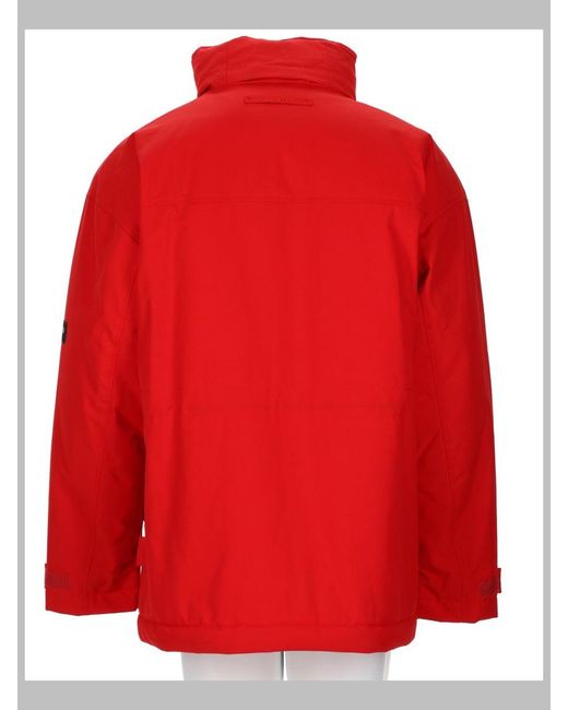 Martine Rose Red Vibrant Hooded Parka With Boxy Silhouette