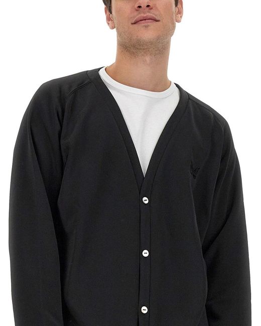 Needles Black Cardigan With Logo for men