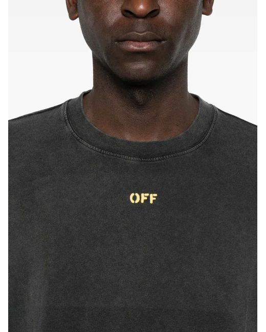 Off-White c/o Virgil Abloh Black Fallen Angel Skate Cotton T Shirt