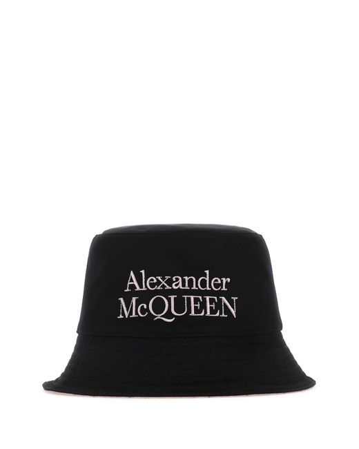 McQueen Black Nylon Reversible Hat for men