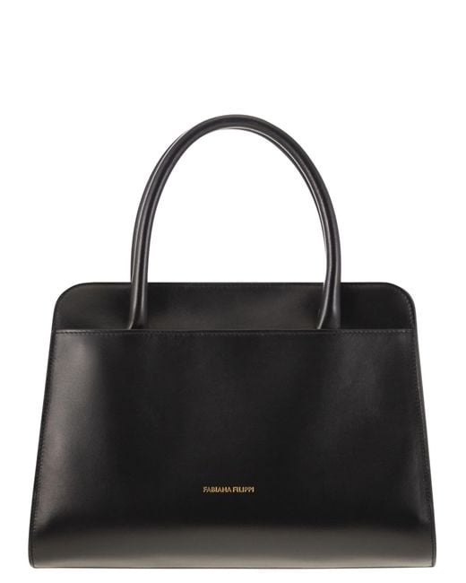 Fabiana Filippi Black Medium Handbag With Metal Accessory