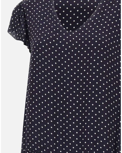Kaos Blue Punkte Viskose Crepe Kleid