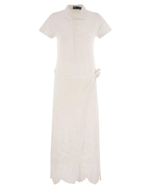Polo Ralph Lauren White Openwork Pique Polo Shirt Dress