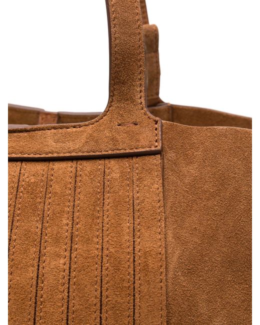 Golden Goose Deluxe Brand Brown "24.7" Fringed Palmellato Leather And Suede Body Metal Details Bags