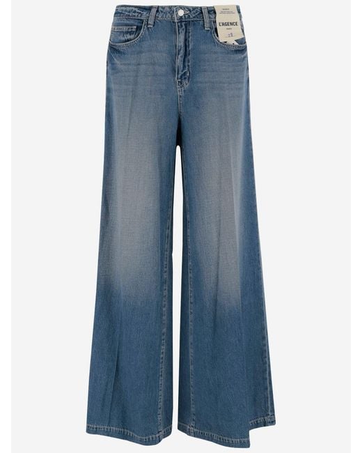 L'Agence Gewassen Jeans in het Blue