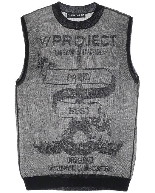 Y. Project Gray "Paris Transparent Knit Mesh Vest for men