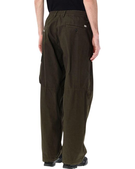 C P Company Black C.P. Company Microreps Cargo Pants for men