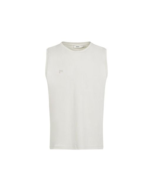 PANGAIA White Summer Sleeveless T Shirt