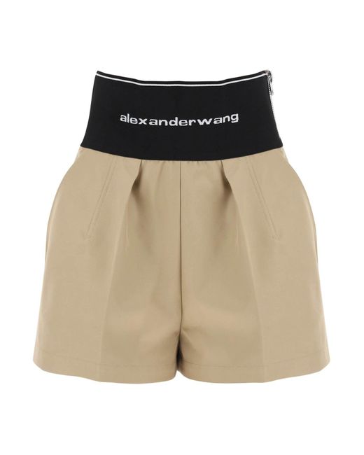 Alexander Wang Multicolor Cotton und Nylon -Shorts mit Markenbund