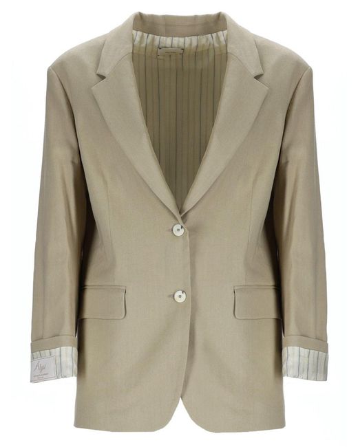 Alysi Green Linen Blend Blazer