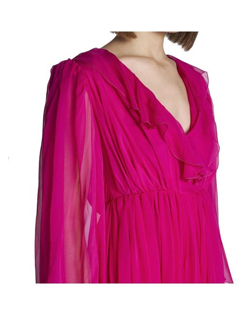 Gucci Silk Midi -jurk in het Pink