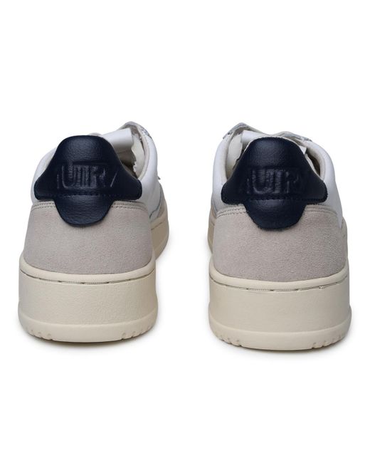 Autry White Medialist Low Leather Sneakers for men