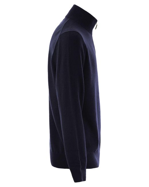 Wool Pullover avec moitié zip Polo Ralph Lauren en coloris Blue